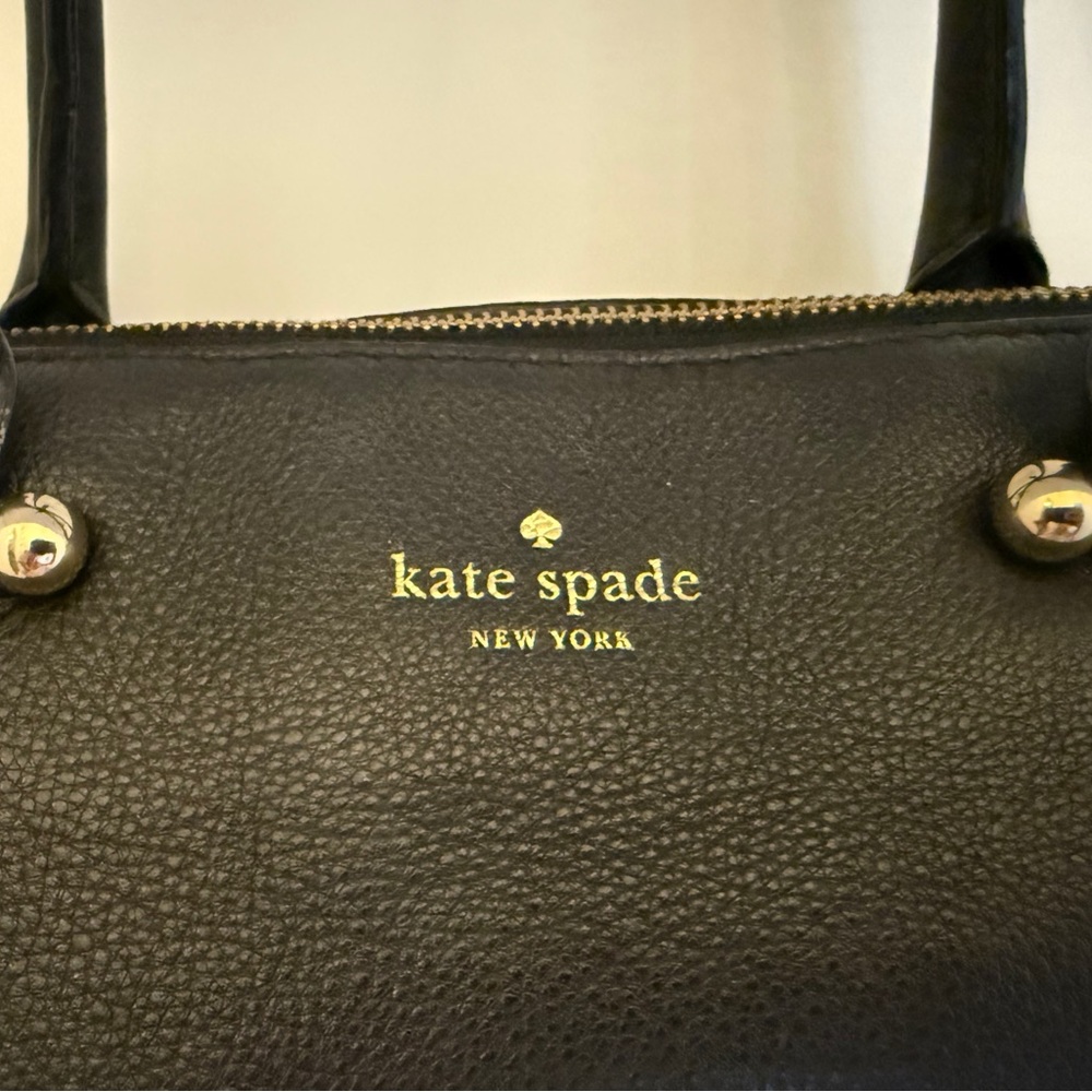 Kate Spade Black Shoulder Bag with Gold Accents